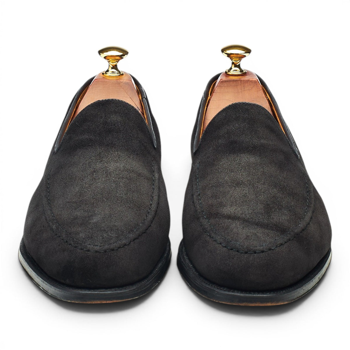 New & Lingwood Black Suede Slip On Loafers UK 9 E