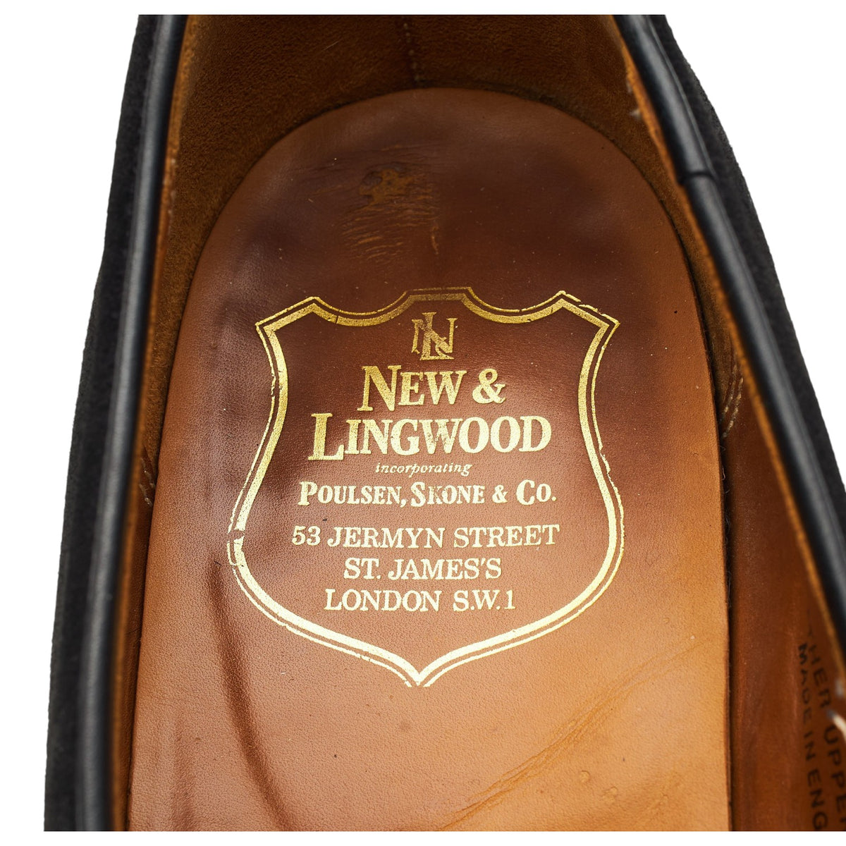 New & Lingwood Black Suede Slip On Loafers UK 9 E