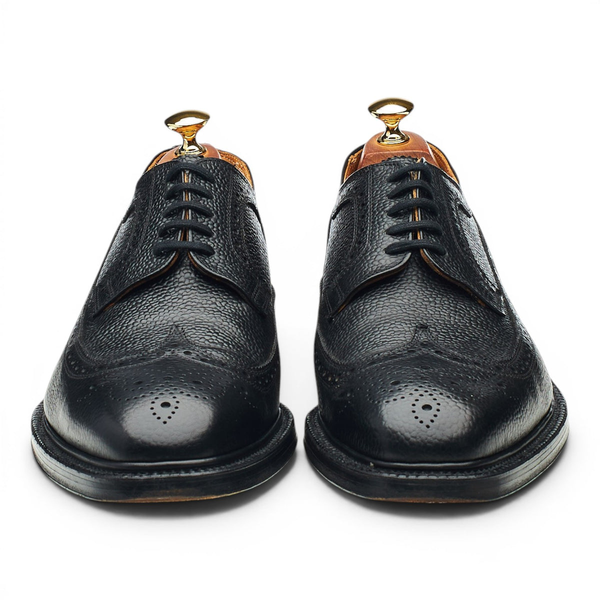 'Tedder' Black Grain Leather Derby UK 10 F