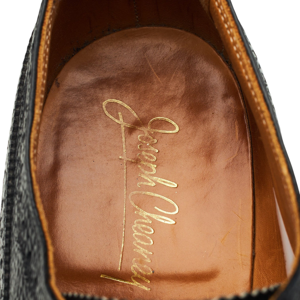 'Tedder' Black Grain Leather Derby UK 10 F