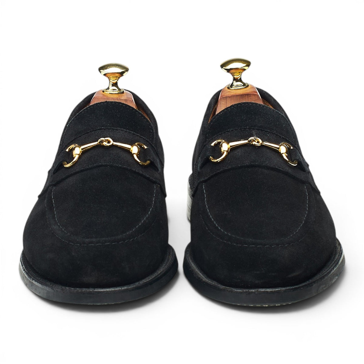Clutch Cafe Black Suede Horsebit Loafers UK 7.5