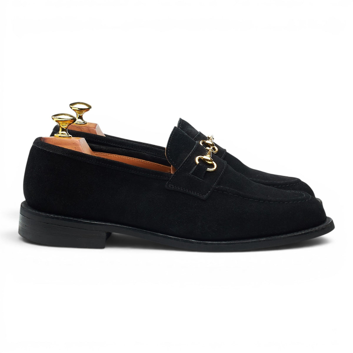 Clutch Cafe Black Suede Horsebit Loafers UK 7.5