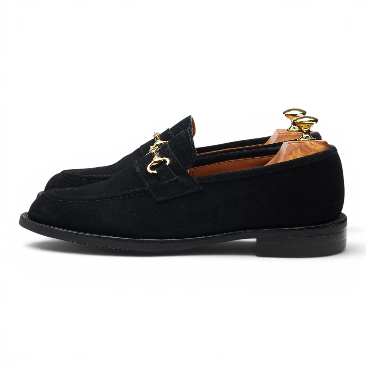 Clutch Cafe Black Suede Horsebit Loafers UK 7.5