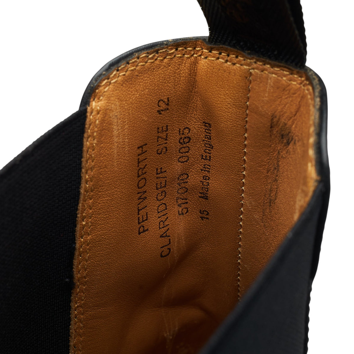 'Petworth' Black Leather Chelsea Boots UK 12 F