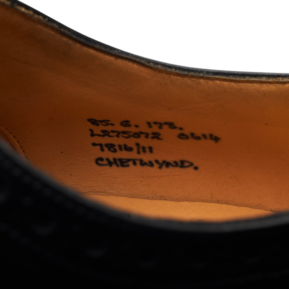 'Chetwynd' Black Leather Oxford Brogues UK 8.5 G