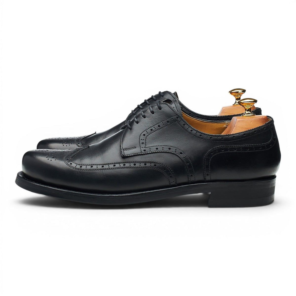 'Budapest' Black Leather Derby Brogues UK 11 EU 45