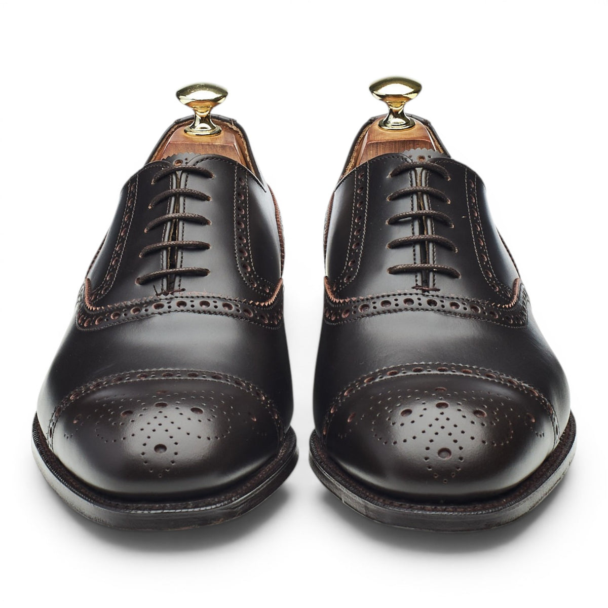 '2873' Dark Brown Leather Oxford Brogues UK 7.5 G