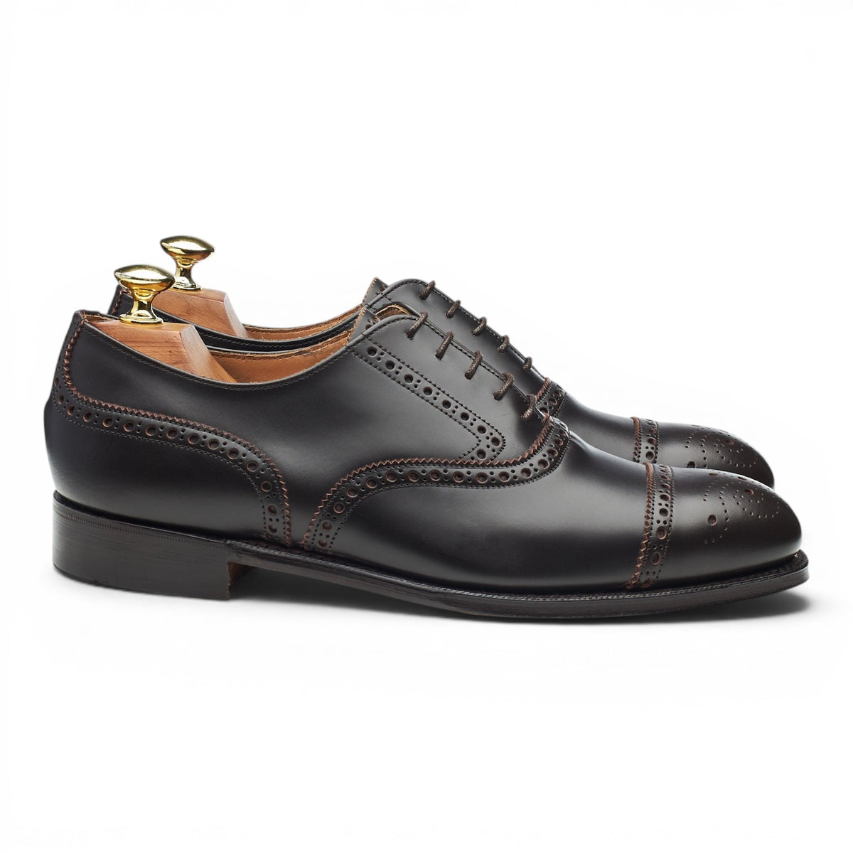 '2873' Dark Brown Leather Oxford Brogues UK 7.5 G