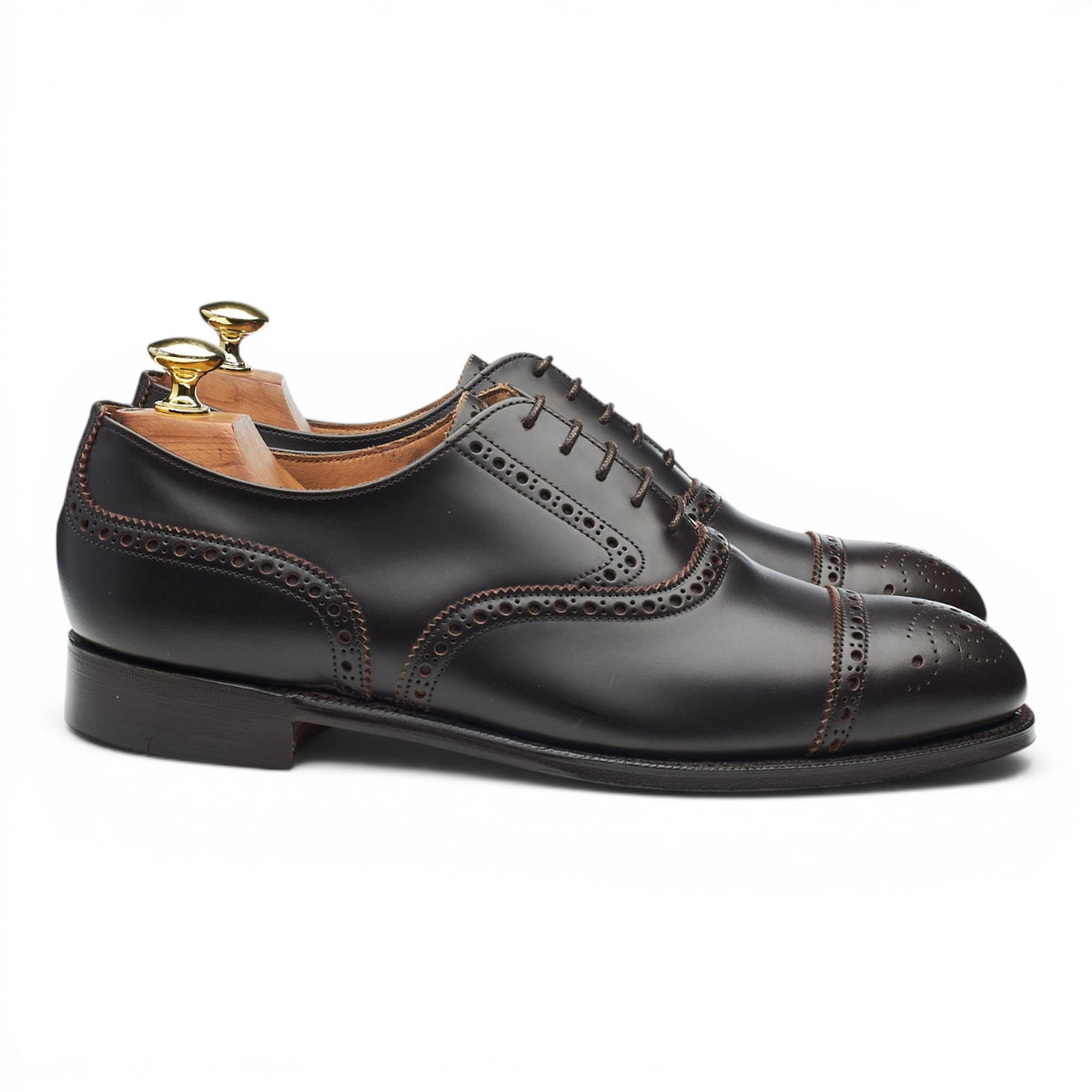 '2873' Dark Brown Leather Oxford Brogues UK 7.5 G