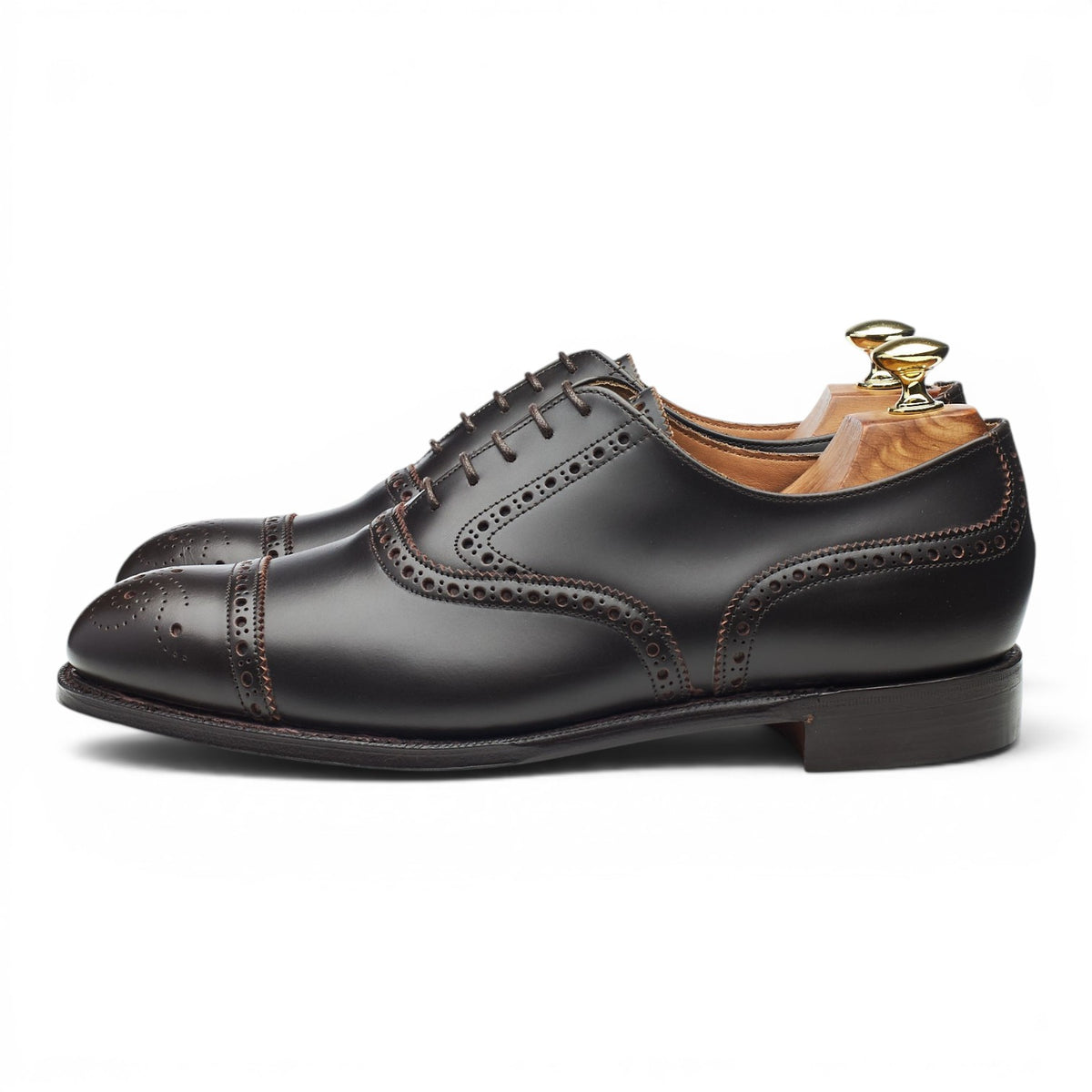 '2873' Dark Brown Leather Oxford Brogues UK 7.5 G