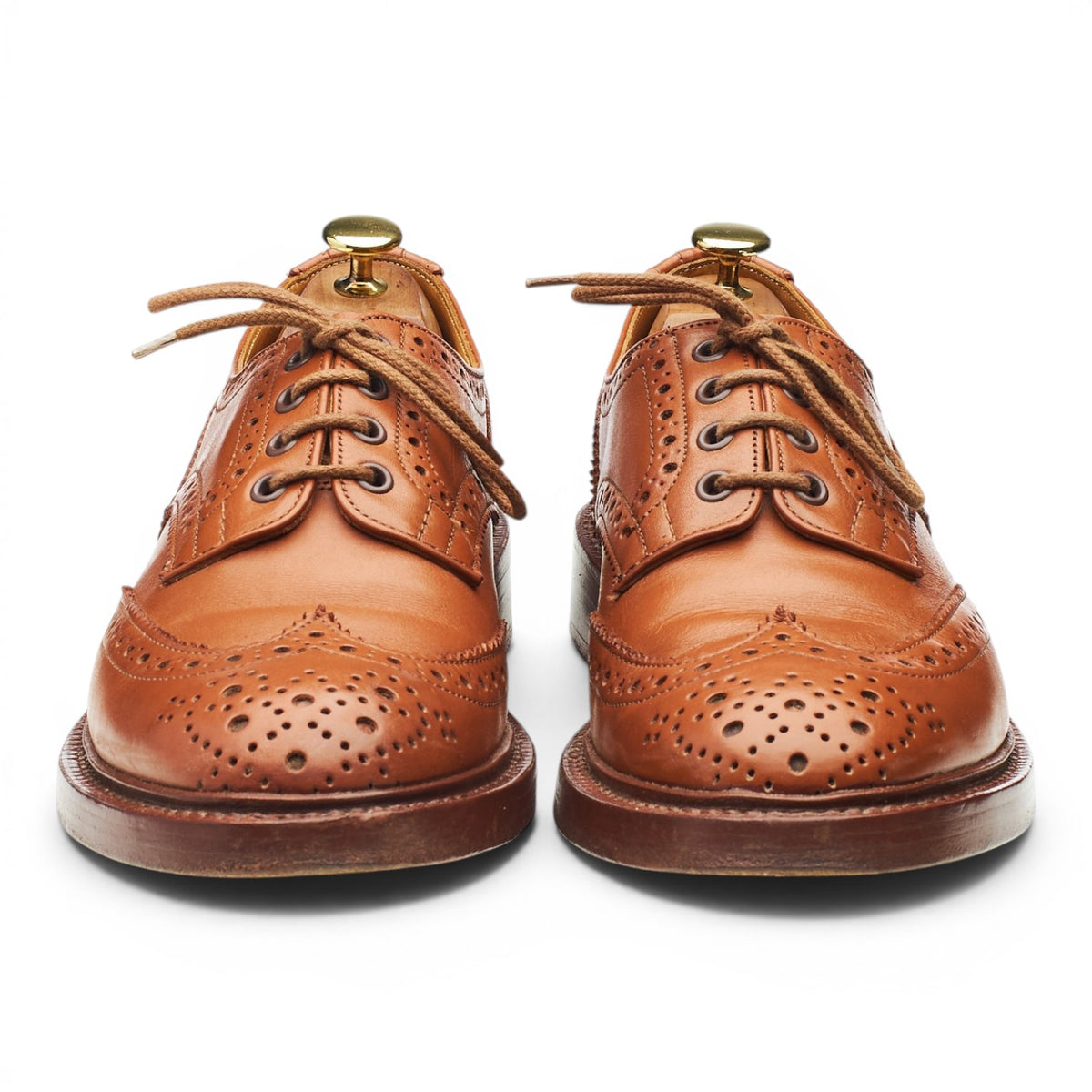 'Keswick' Tan Brown Leather Derby Brogues UK 8.5