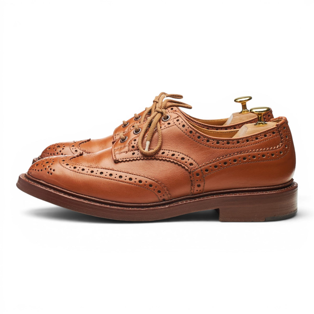 'Keswick' Tan Brown Leather Derby Brogues UK 8.5