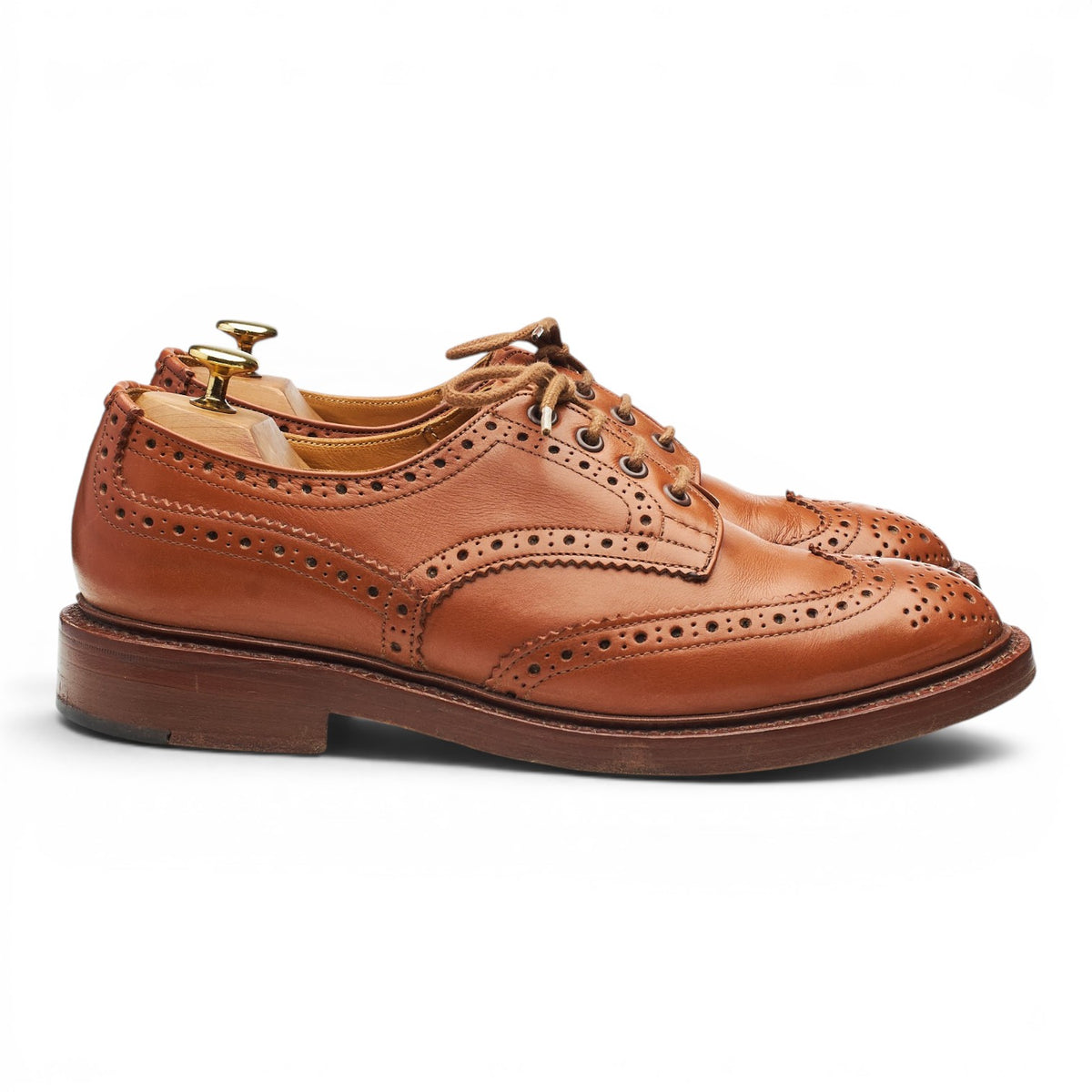 'Keswick' Tan Brown Leather Derby Brogues UK 8.5