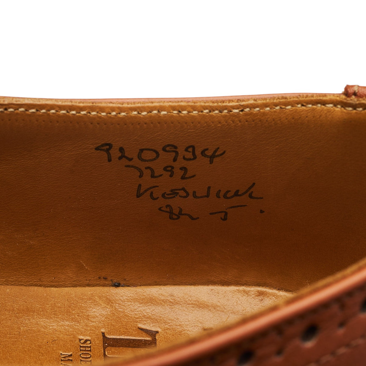 'Keswick' Tan Brown Leather Derby Brogues UK 8.5