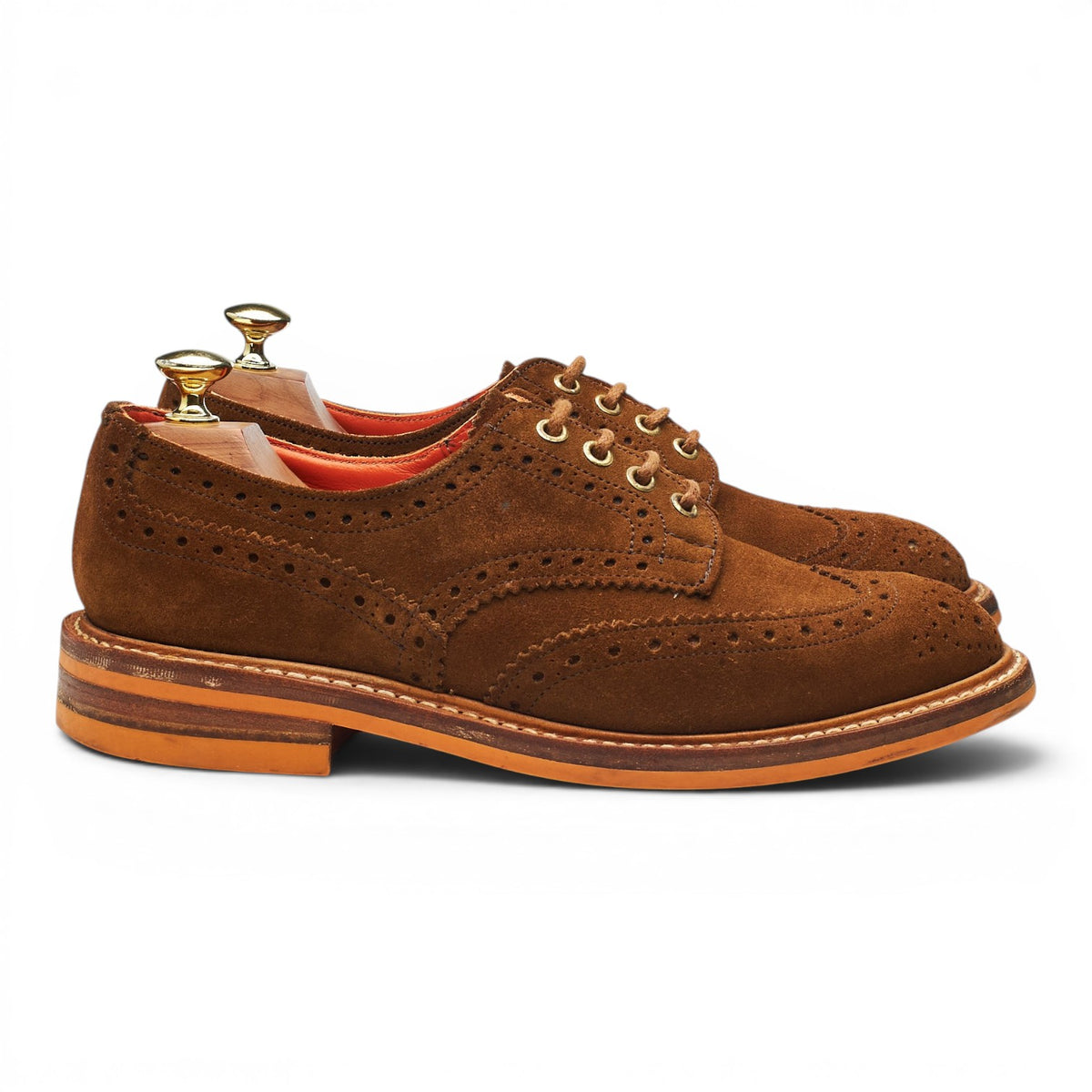 'Bourton' Snuff Brown Suede Derby Brogues UK 7