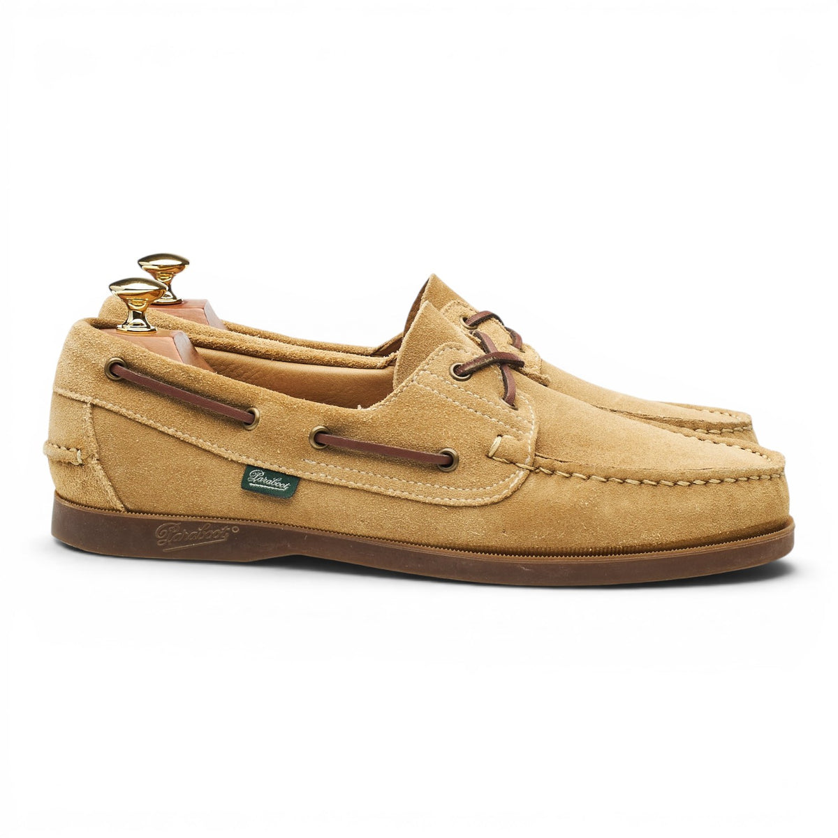 'Barth' Beige Suede Boat Shoes UK 9.5