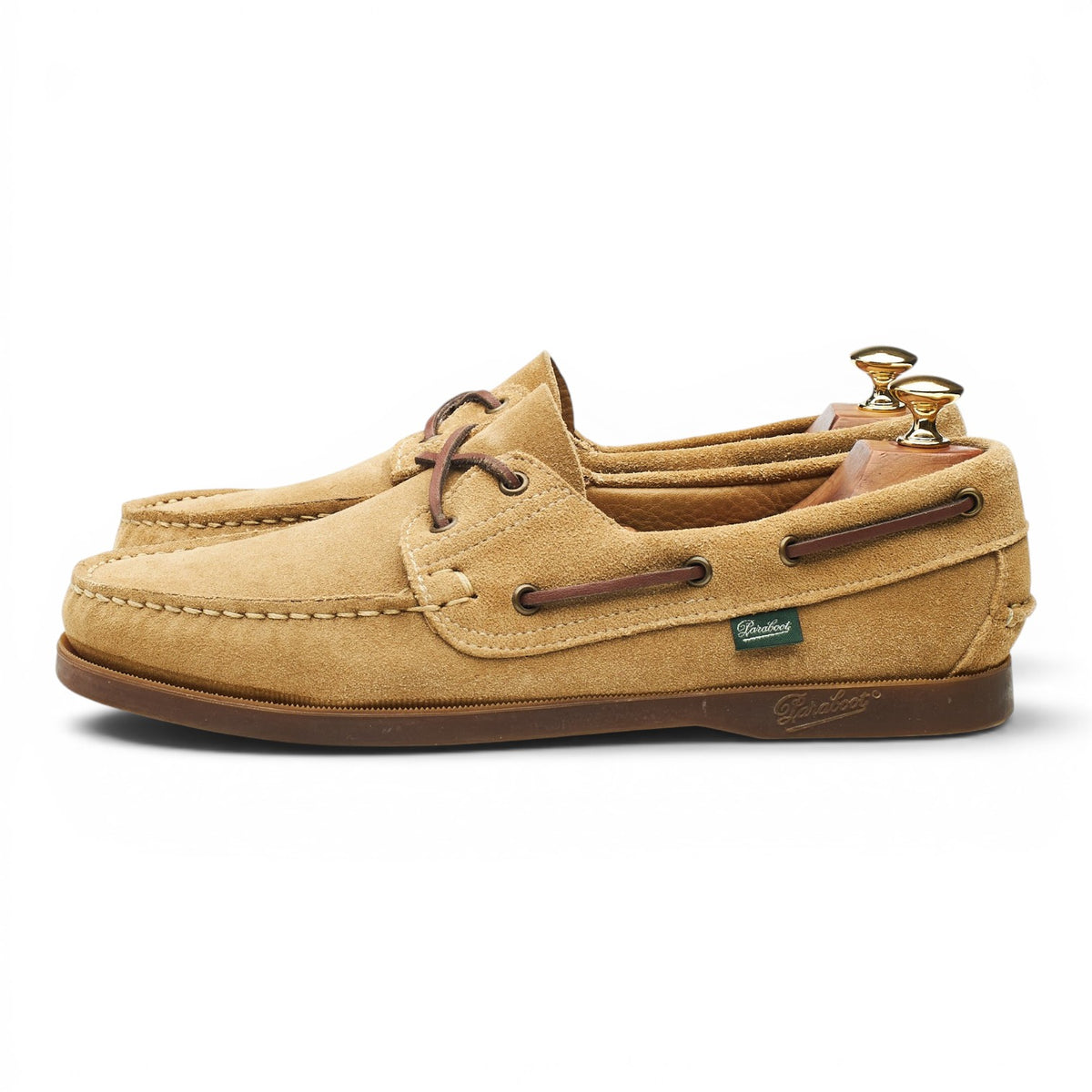 'Barth' Beige Suede Boat Shoes UK 9.5