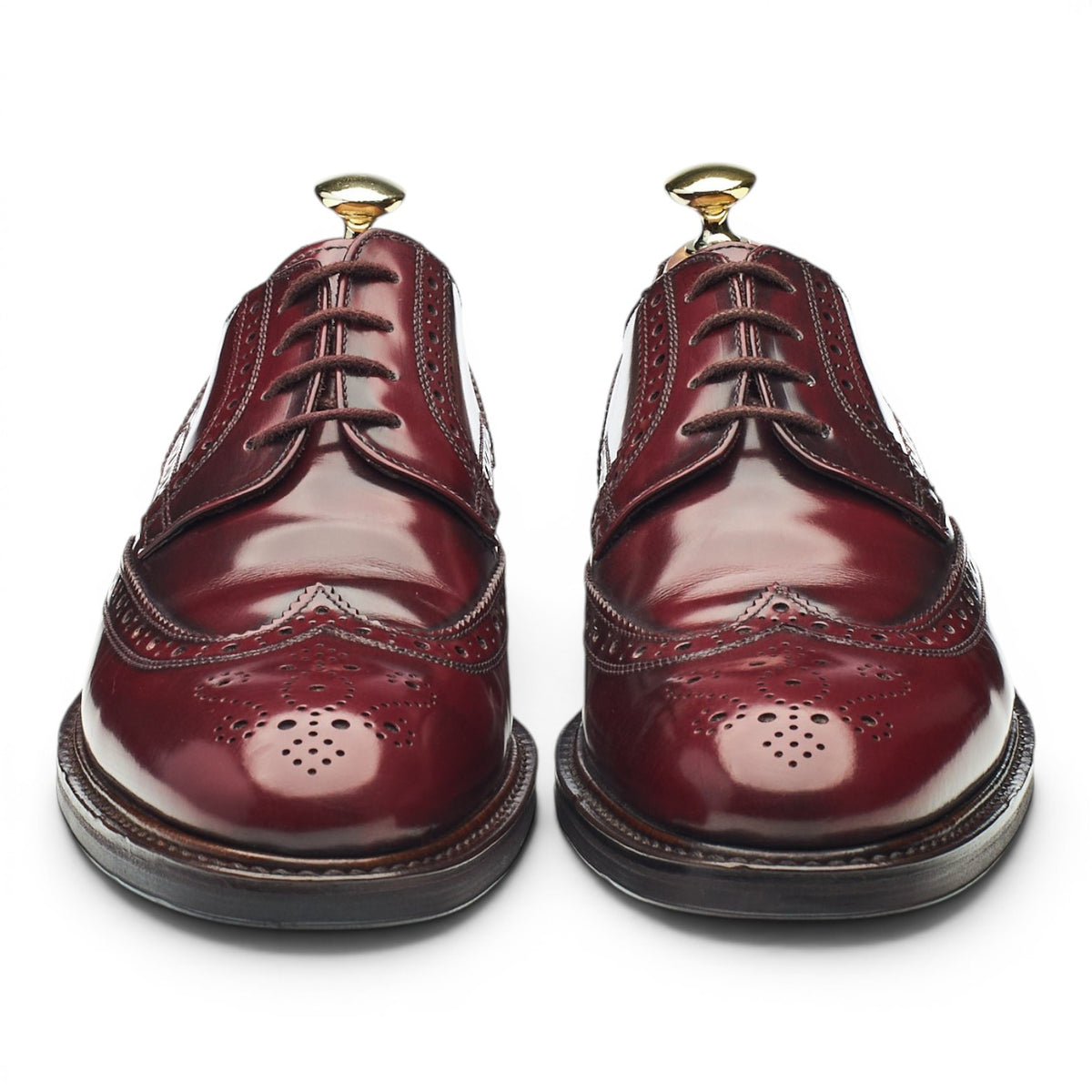 'Edinburgh' Burgundy Leather Derby Brogues UK 7.5 F