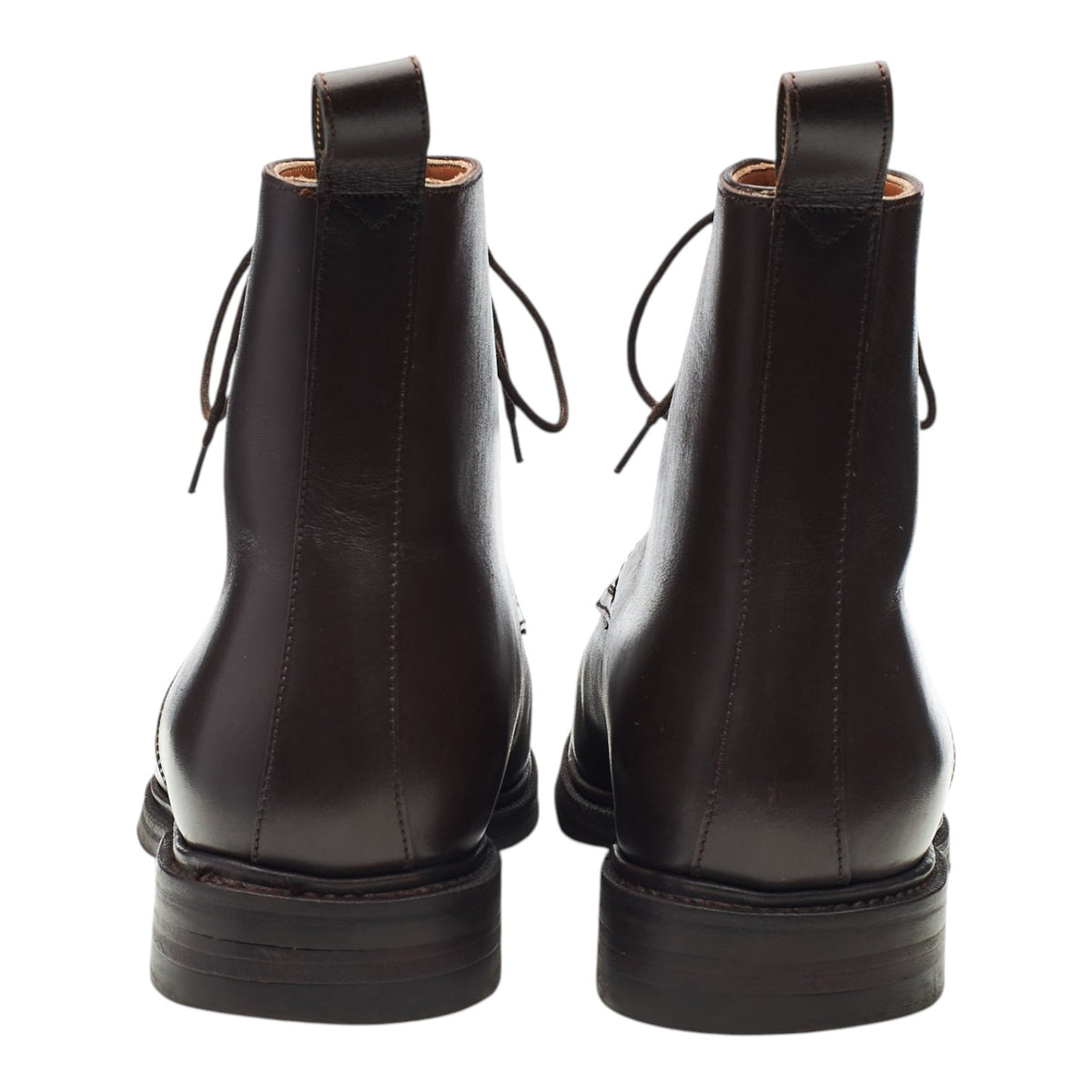 '101487' Dark Brown Leather Cap Toe Boots UK 6.5 E