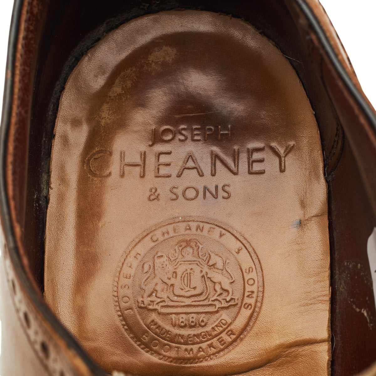 'Chamberlain' Tan Brown Leather Oxford Brogues UK 8 F