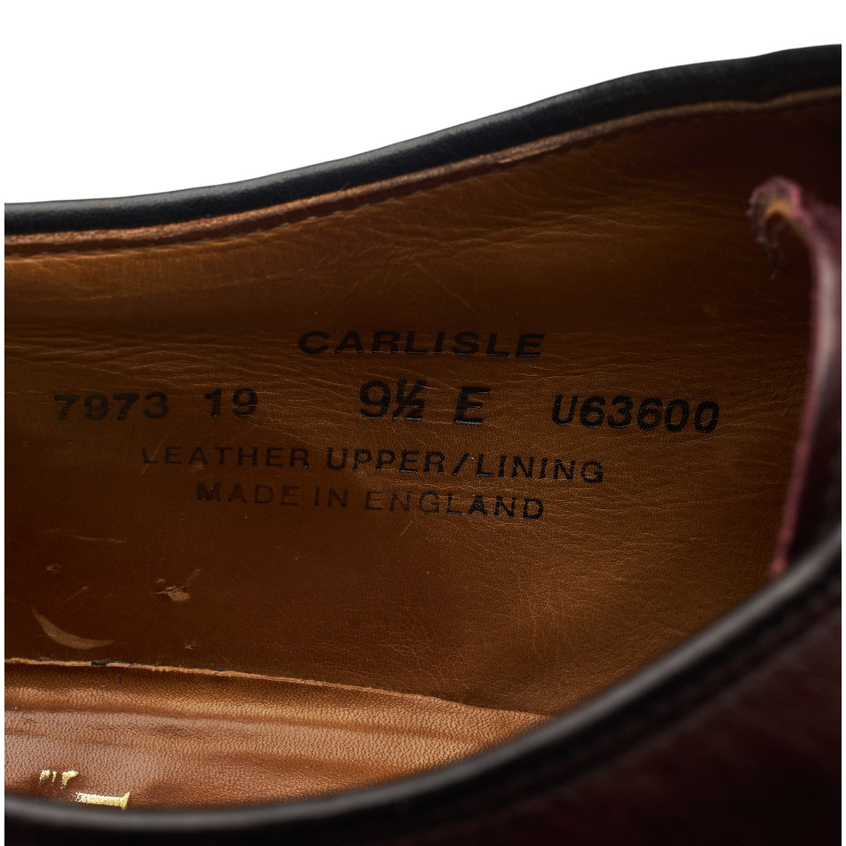 'Carlisle' Burgundy Leather Derby UK 9.5 E