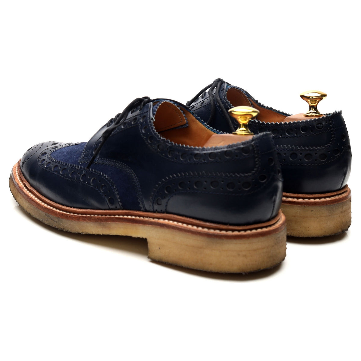 &#39;Archie&#39; Blue Leather Derby Brogues UK 8 G