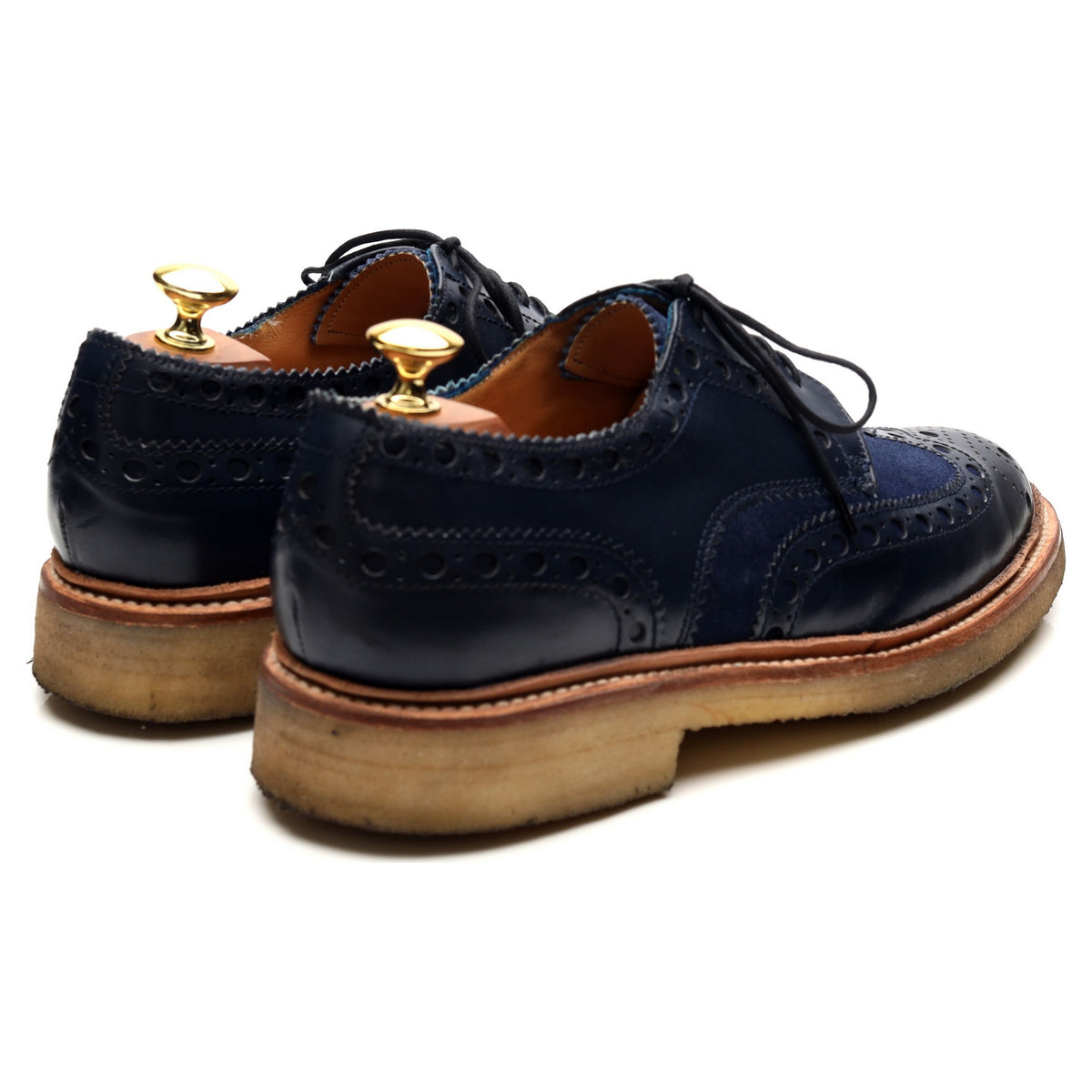 &#39;Archie&#39; Blue Leather Derby Brogues UK 8 G