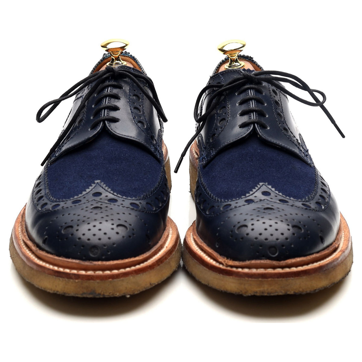 &#39;Archie&#39; Blue Leather Derby Brogues UK 8 G
