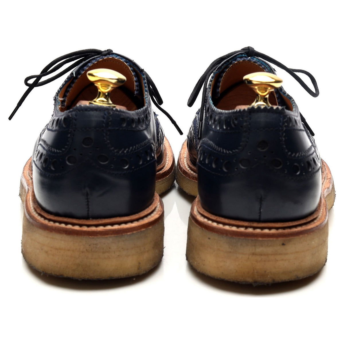 &#39;Archie&#39; Blue Leather Derby Brogues UK 8 G
