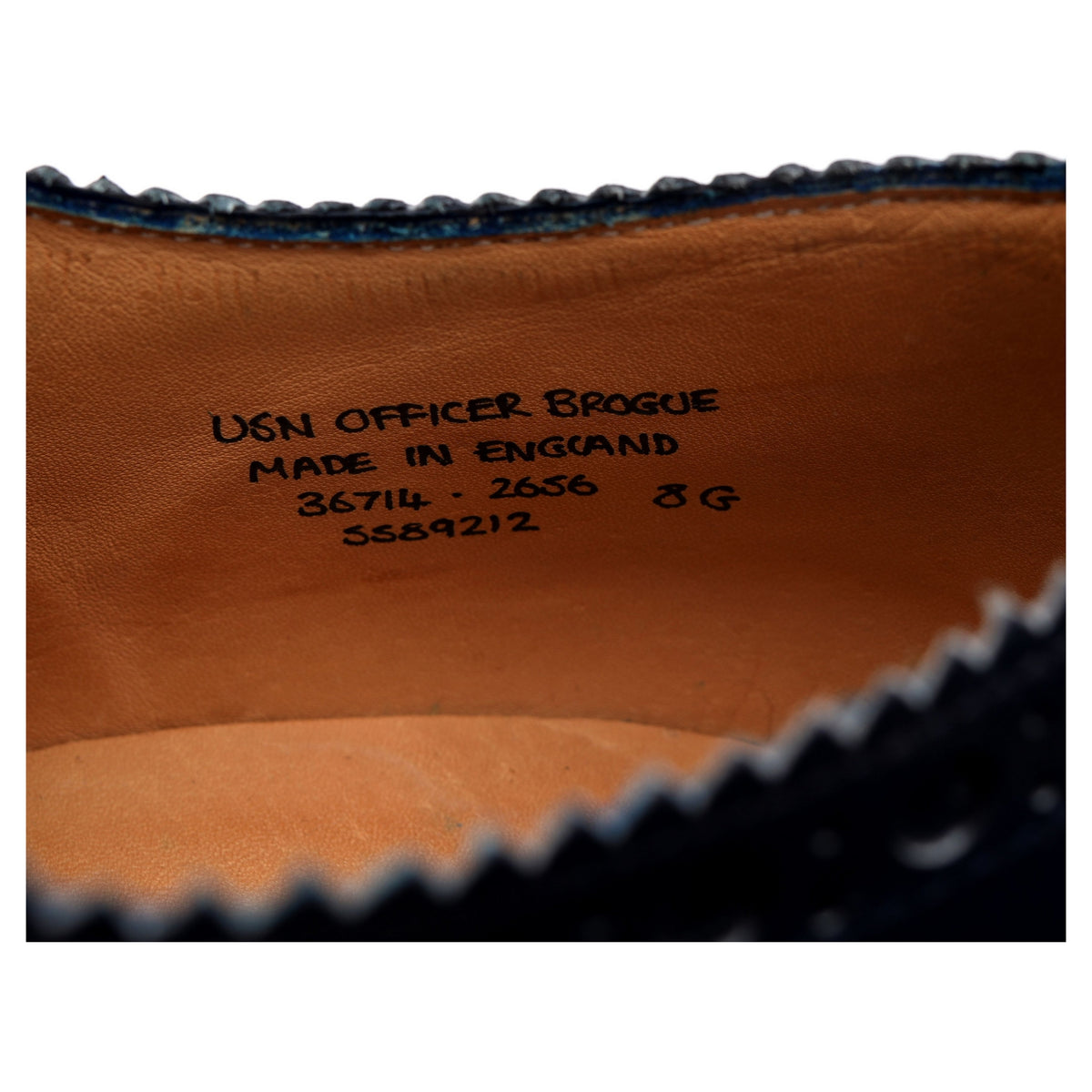 &#39;Archie&#39; Blue Leather Derby Brogues UK 8 G