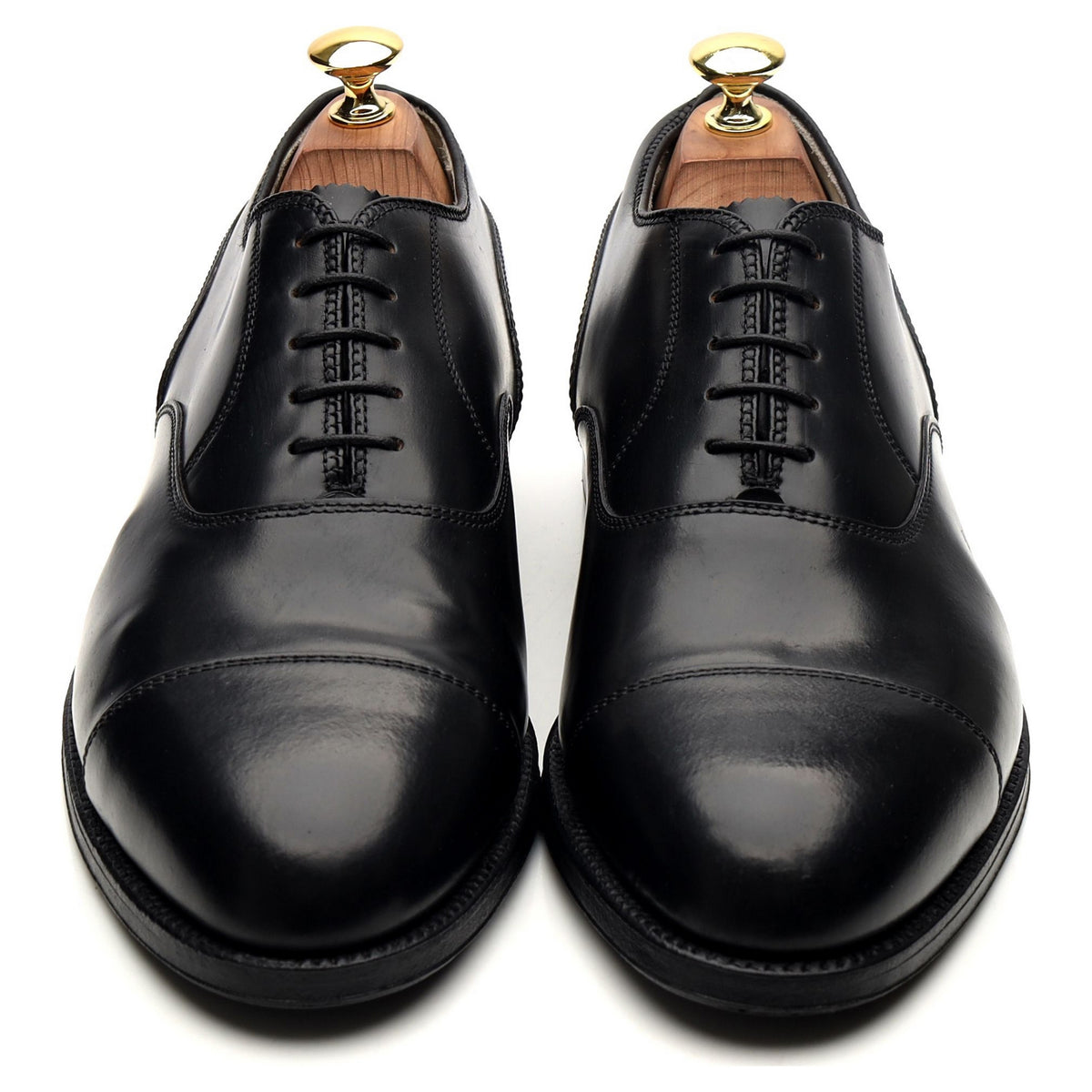 &#39;5183&#39; Black Cordovan Leather Oxford UK 8 US 8.5