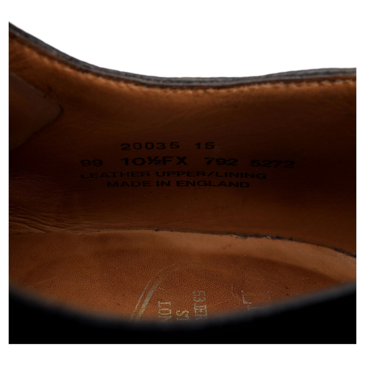 Black Leather Split Toe Derby UK 10.5 FX