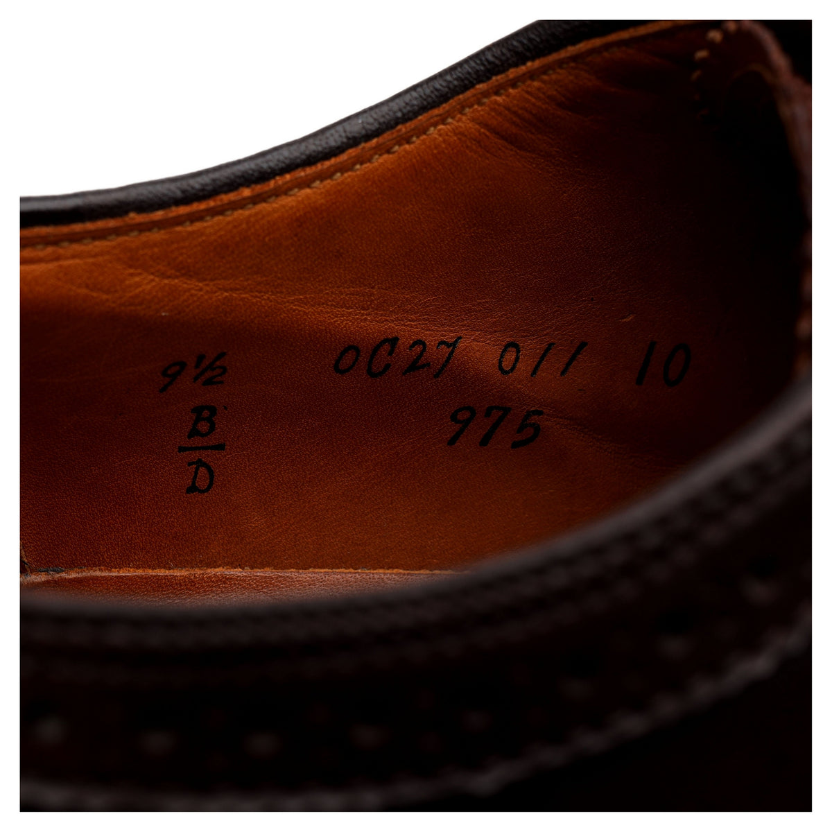 &#39;975&#39; Burgundy Cordovan Leather Derby Brogues UK 9 US 9.5