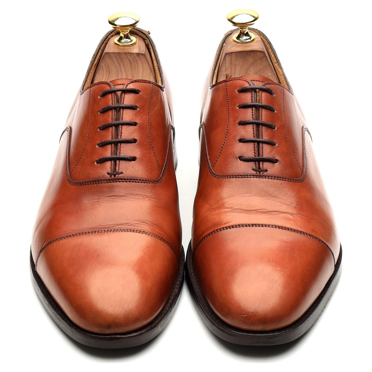 New &amp; Lingwood Tan Brown Leather Oxford UK 8.5 E