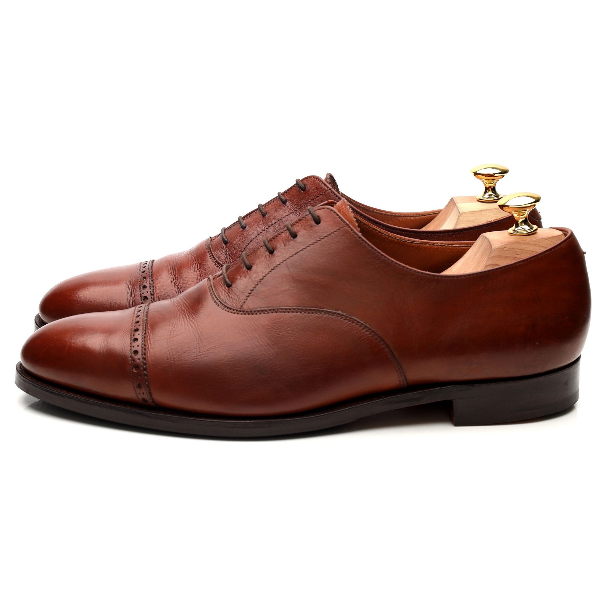 Tan Brown Leather Oxford UK 11 E - Abbot's Shoes