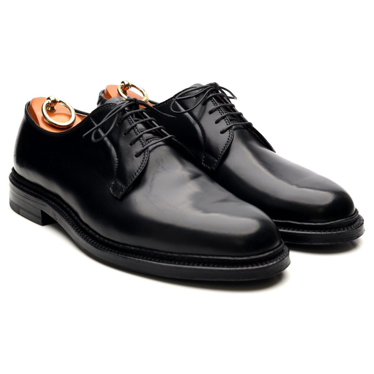 &#39;9901&#39; Black Cordovan Leather Derby UK 8 US 8.5