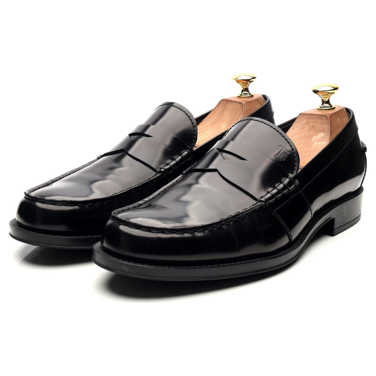 Black Leather Loafers UK 8