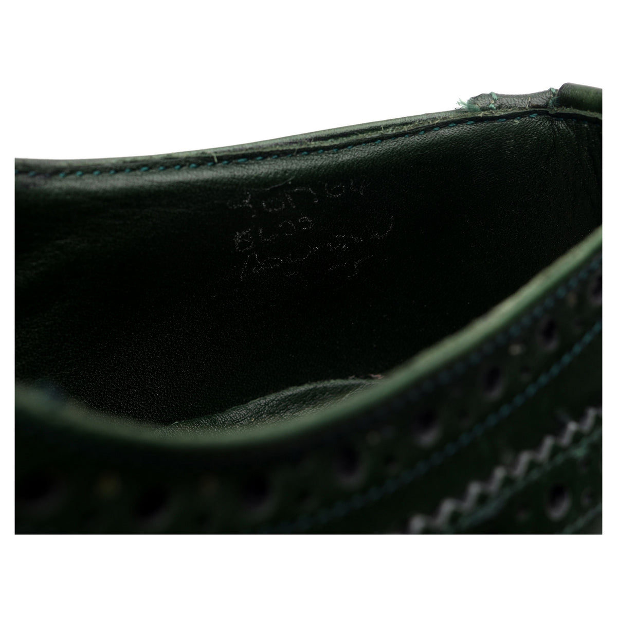 &#39;Bourton&#39; Green Leather Derby Brogues UK 7
