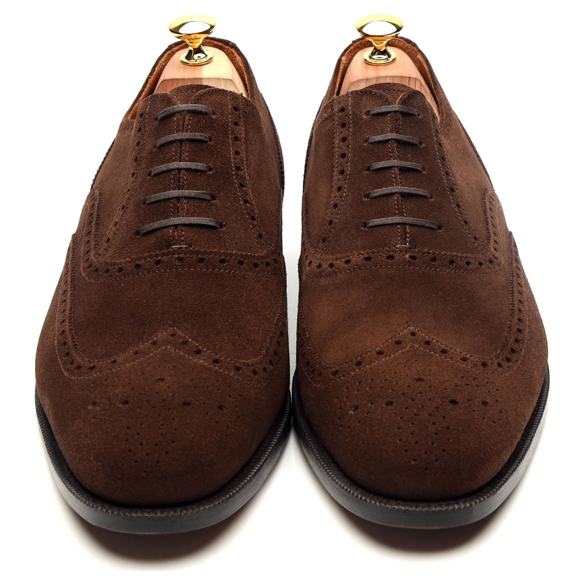 &#39;Aldrin&#39; Dark Brown Suede Oxford Brogues UK 11