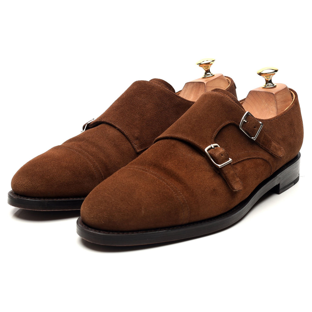 Brown Suede Double Monk Strap UK 10.5