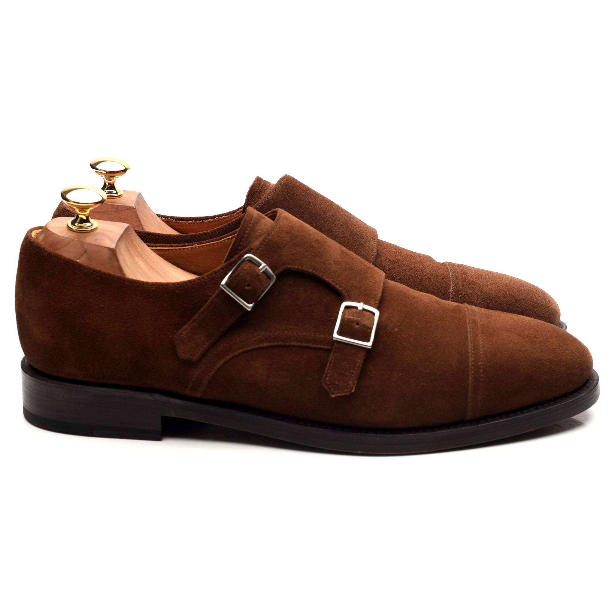 Suede double monk 2025 strap shoes