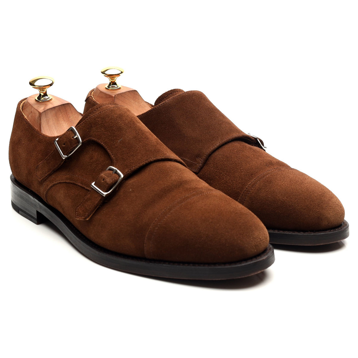 Brown Suede Double Monk Strap UK 10.5