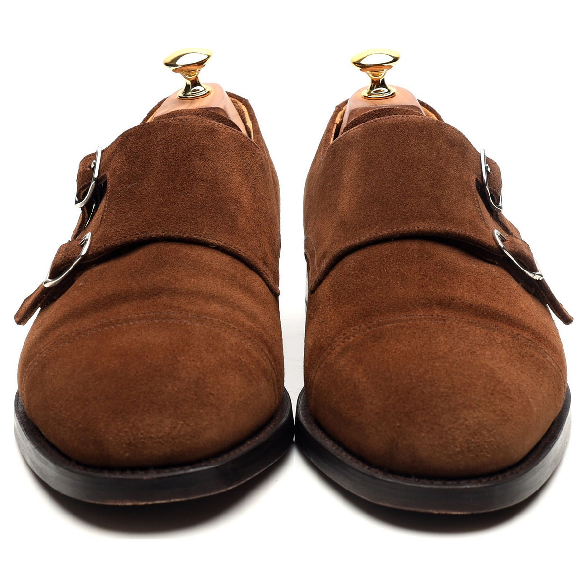 Brown Suede Double Monk Strap UK 10.5