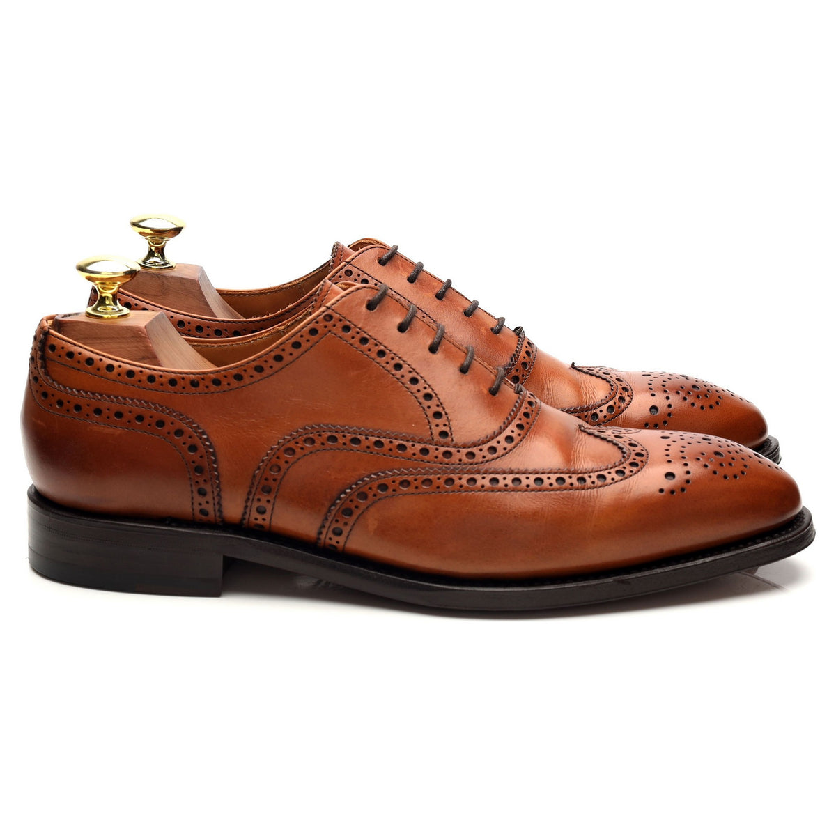 &#39;5215&#39; Tan Brown Leather Oxford Brogues UK 7.5