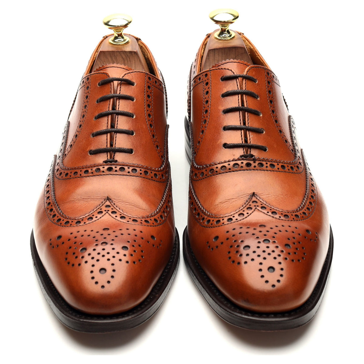 &#39;5215&#39; Tan Brown Leather Oxford Brogues UK 7.5