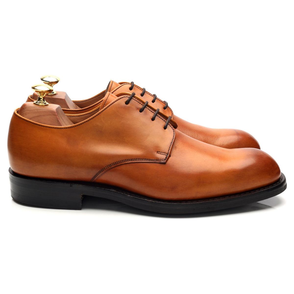 &#39;Bobby II&#39; Tan Brown Leather Derby UK 8.5 F