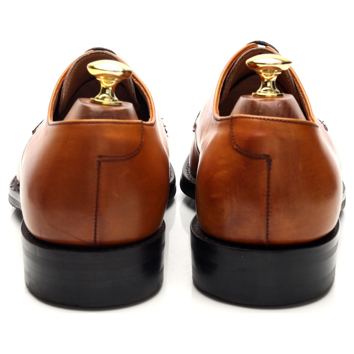 &#39;Bobby II&#39; Tan Brown Leather Derby UK 8.5 F