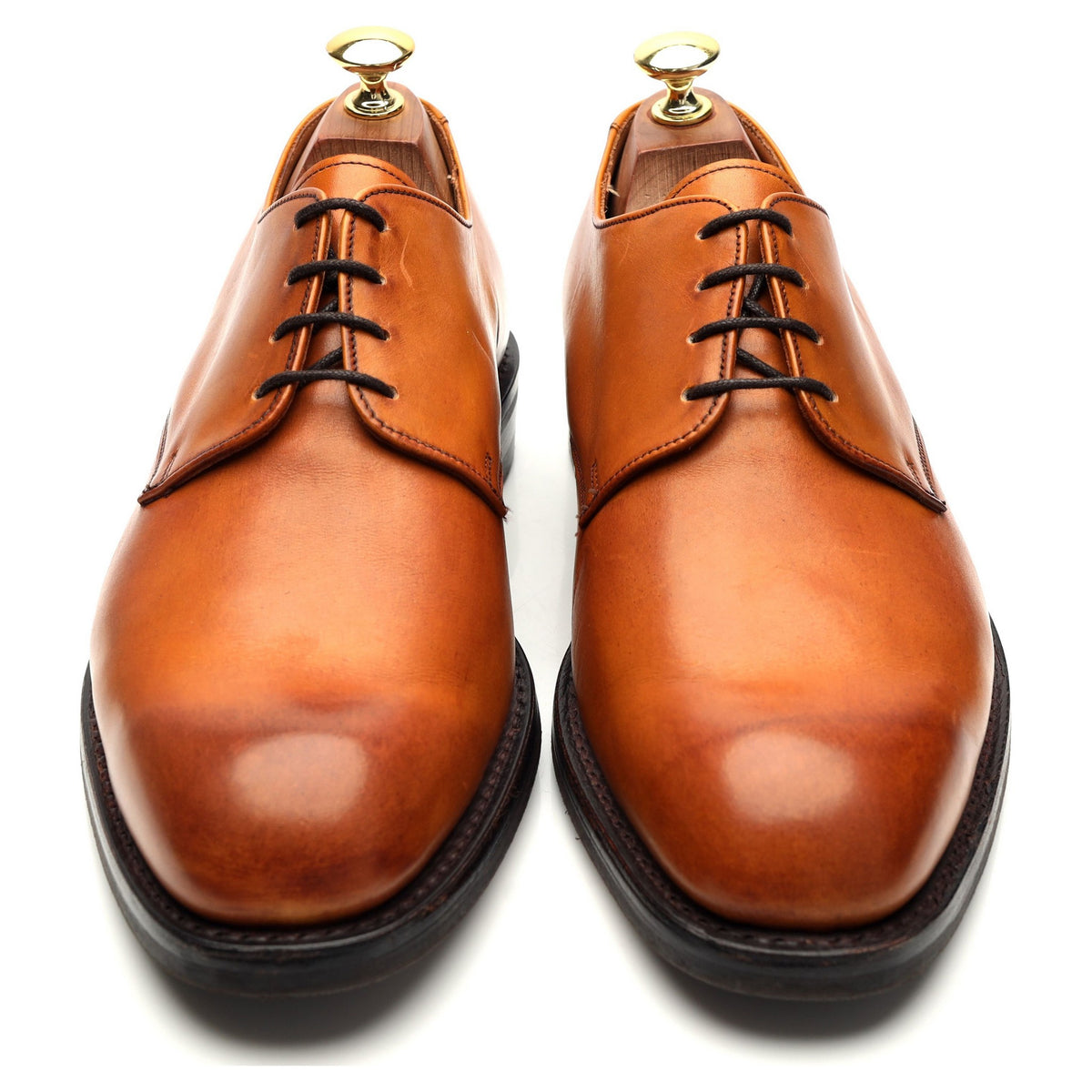 &#39;Bobby II&#39; Tan Brown Leather Derby UK 8.5 F