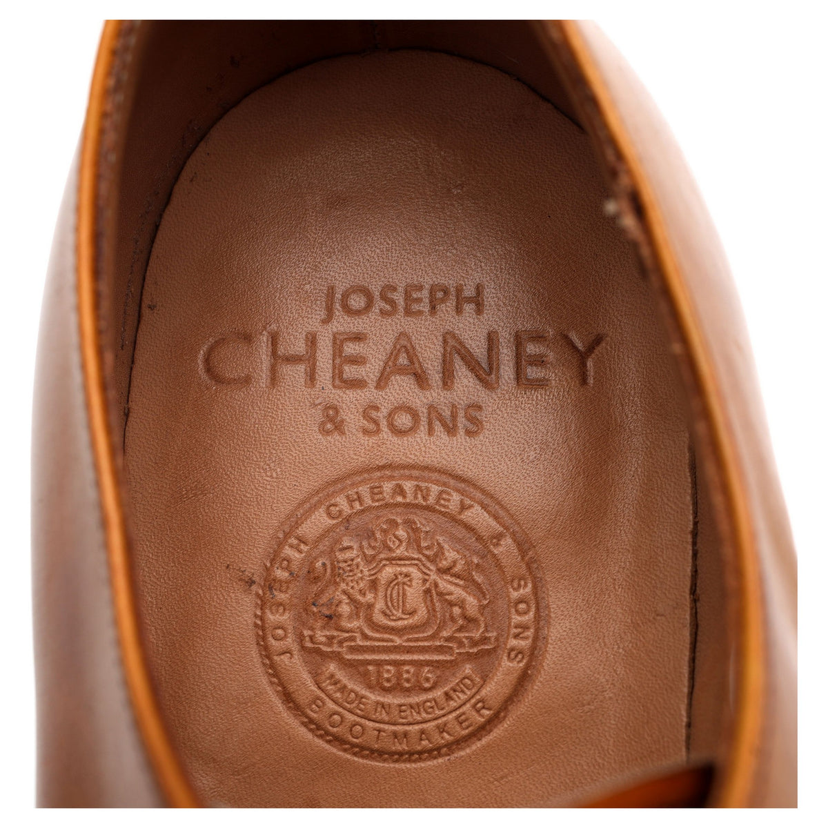 &#39;Bobby II&#39; Tan Brown Leather Derby UK 8.5 F
