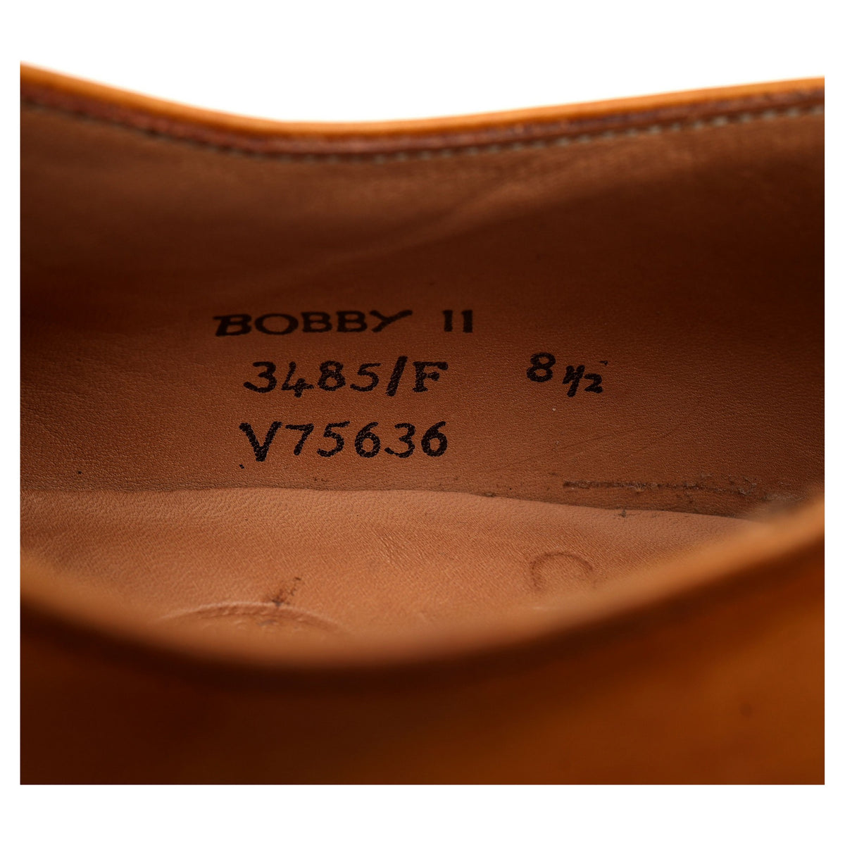 &#39;Bobby II&#39; Tan Brown Leather Derby UK 8.5 F
